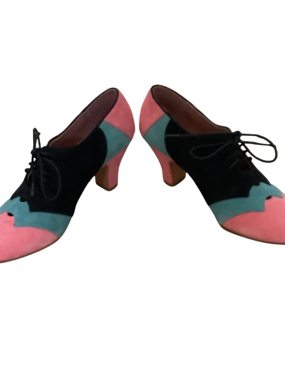 American Duchess Heels Art Deco Multicolor Oxfords Women's-8